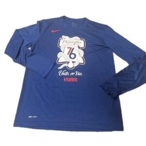 Nike Philadelphia 76ers Blue NBA Mantra Legend Long Sleeve Shirt Men's Medium